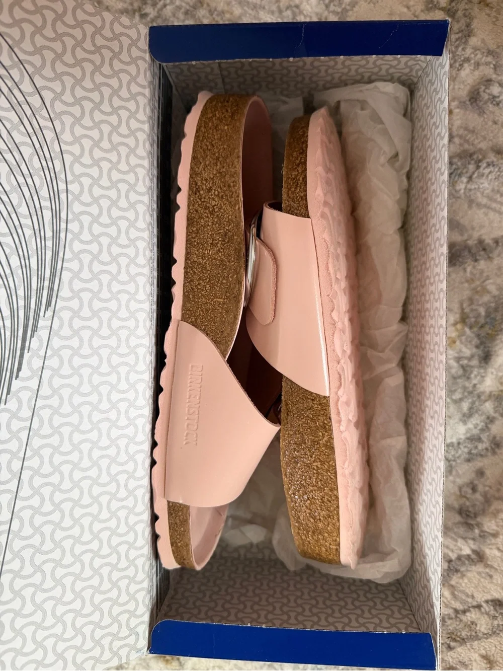 Birkenstock Single Buckle Slide Sandal in Light Pink
